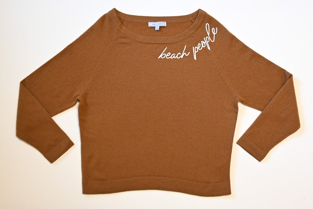 Ladies 100% Cashmere Boatneck Sweater Coffee 3