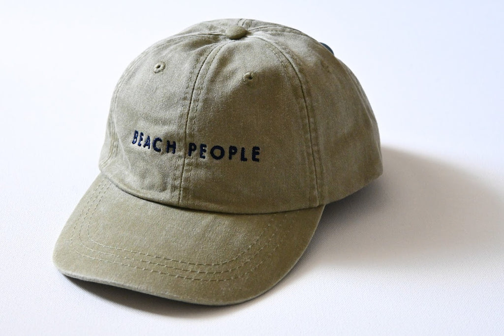 Embroidered Vintage Dad Hat w/ Leather Strap Khaki2