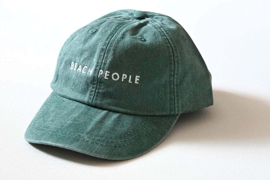 Embroidered Vintage Dad Hat w/ Leather Strap Forest2